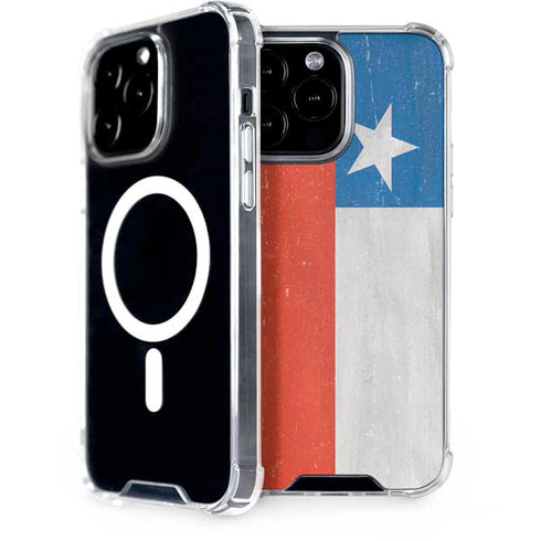 Chile Flag Distressed iPhone 15 Pro Max MagSafe Case
